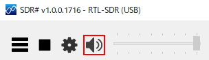 SDRSharp の再生ボタンとミュート解除